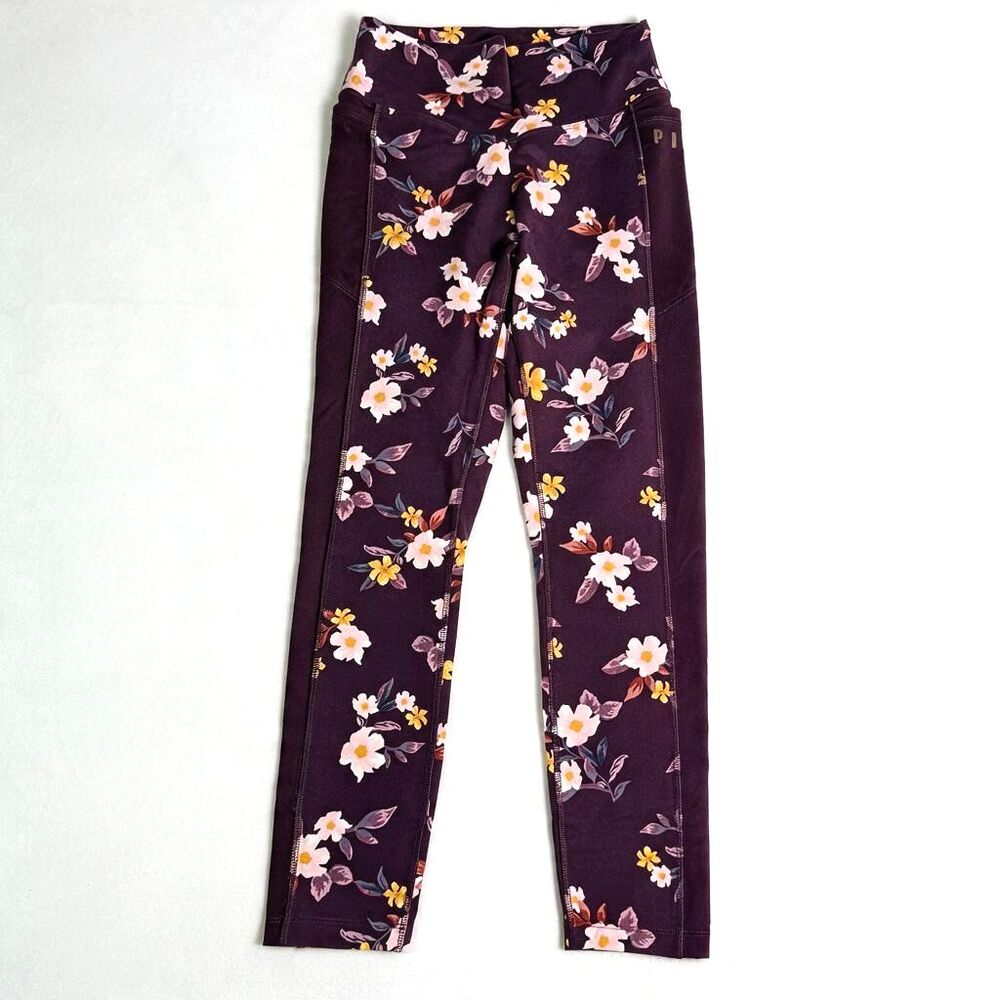 Pink Victoria Secret Ultimate Leggings Womens Small S Purple Floral Side Pocket